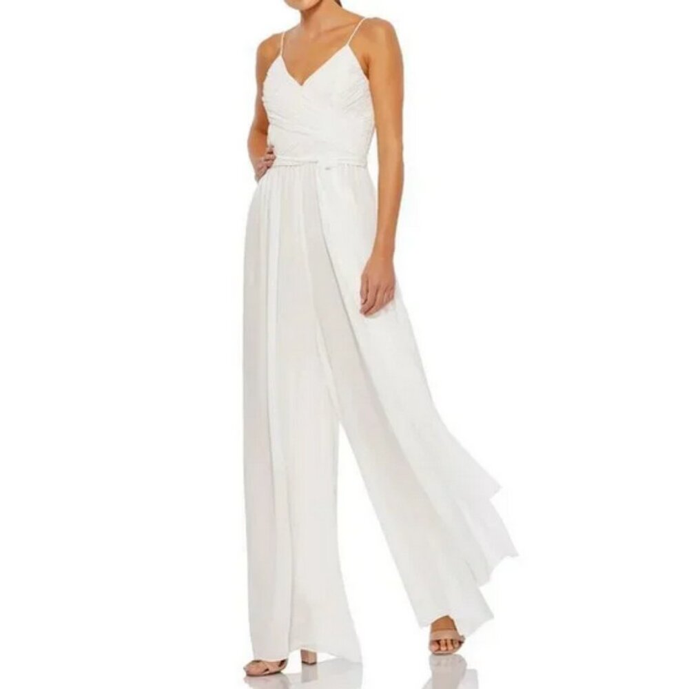lLEENA for Mac Duggal Flowy Faux Wrap Jmpsuit